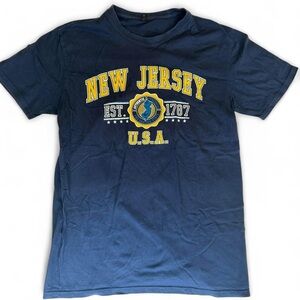 Mens New Jersey Navy Blue 
Cotton Tee Shirt Size Small